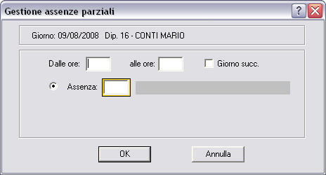 Assenza Parziale